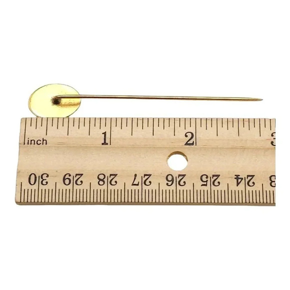 Art Nouveau Engraveable Engraved Metal Gold Tone Vintage Stick Pin - Picture 4 of 5